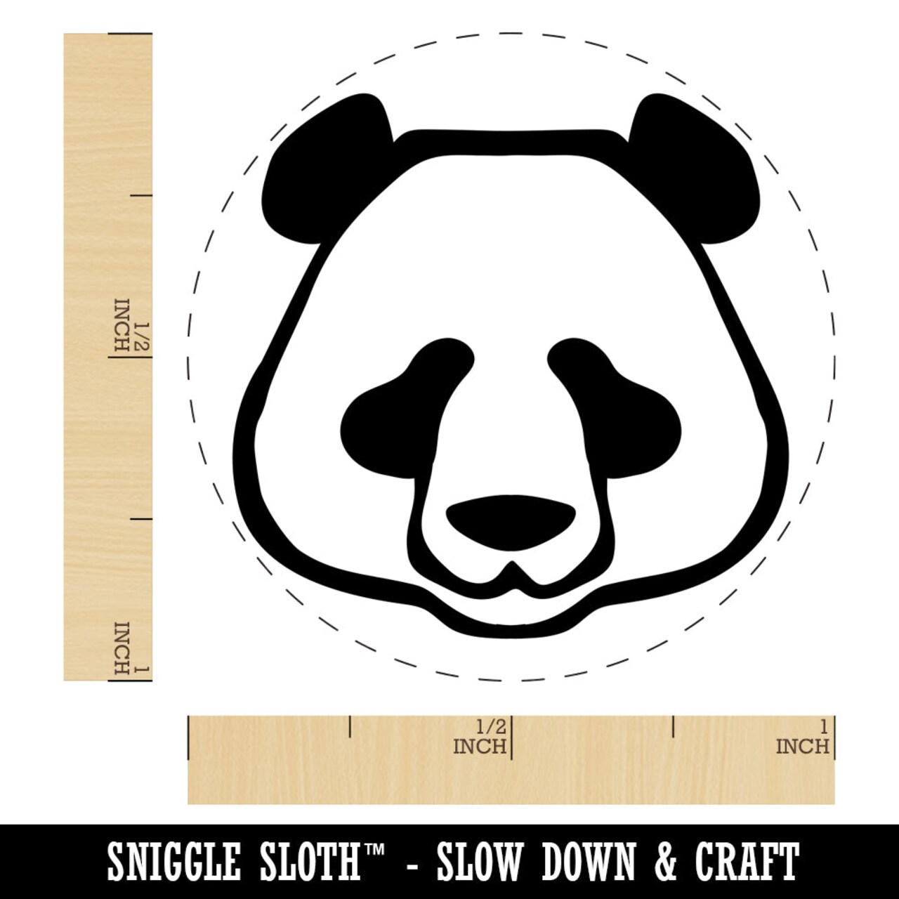 Panda Face Icon Self-Inking Rubber Stamp for Stamping Crafting Planners